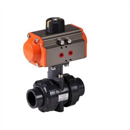 Pneumatic Actuator Single Acting PVC Plastic Quick Installation Ball Valve